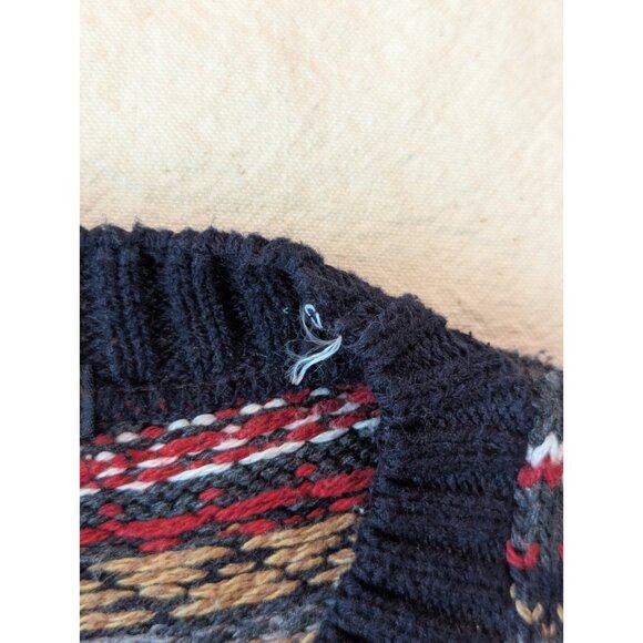 Consensus Sportswear Vintage 90s Geometric Striped Knit Sweater / Size L / USA - Picture 8 of 8